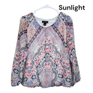 I.N.STUDIO. Women Petite Floral Top Blouse SZ PS Business Casual Formal Classic